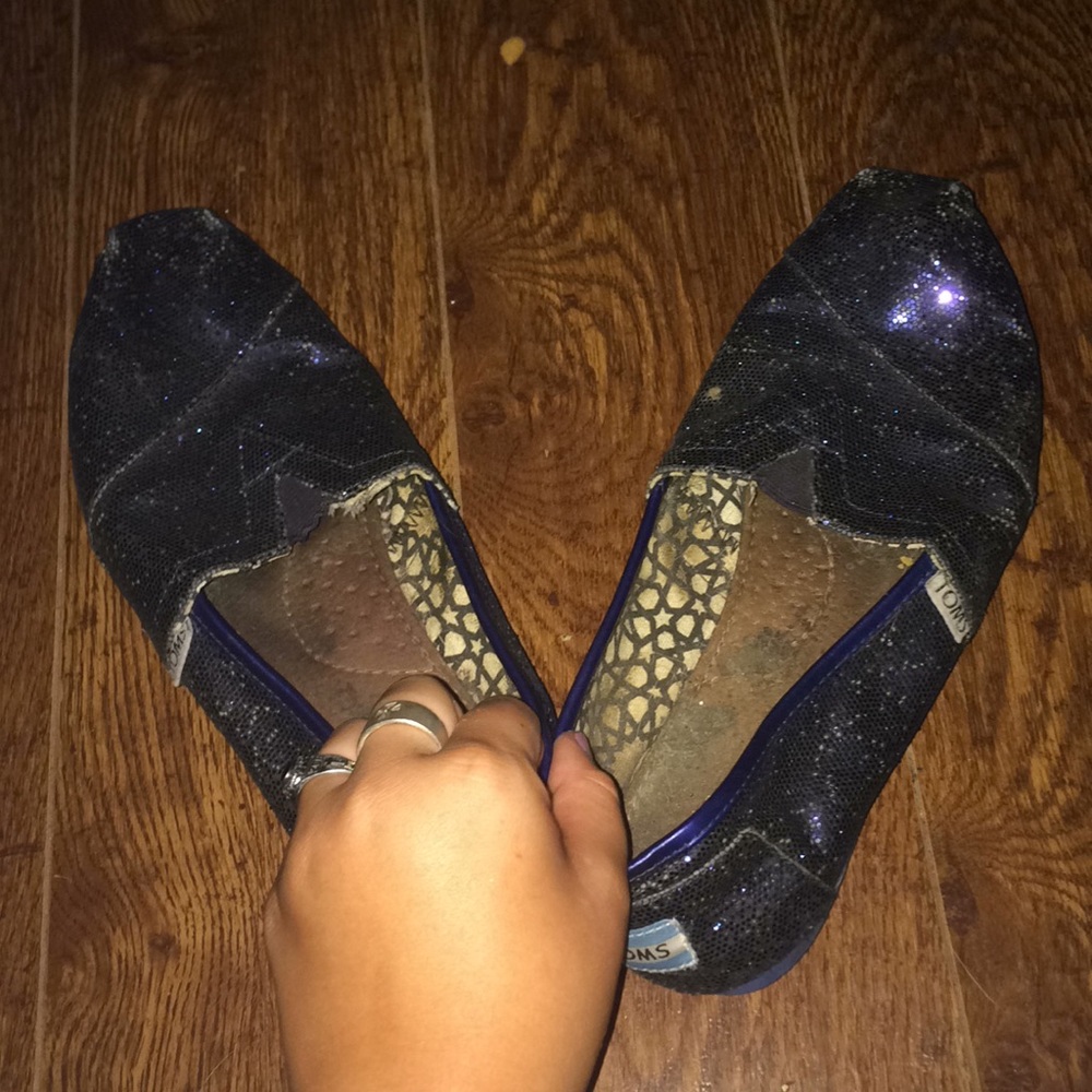 Navy blue sparkly shoes